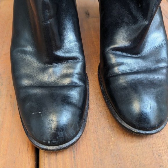 Salvatore Ferragamo Black Leather Boots, Mid-Calf, Size 4.5 - Picture 7 of 10